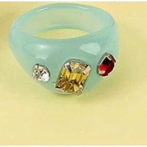 Bejeweled Acrylic Statement Ring